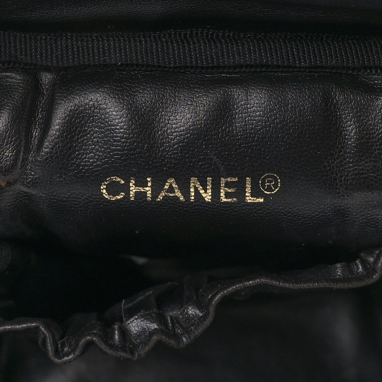 Lambskin Vanity Cosmetic Bag Black