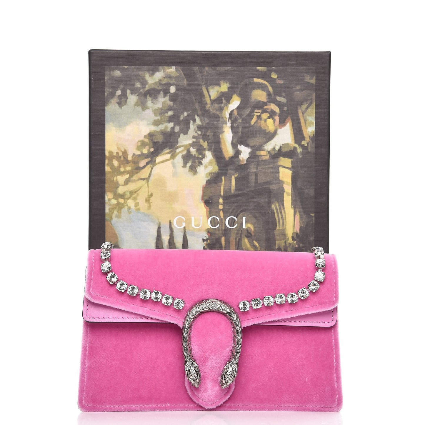 Velvet Crystal Super Mini Dionysus Shoulder Bag Malva