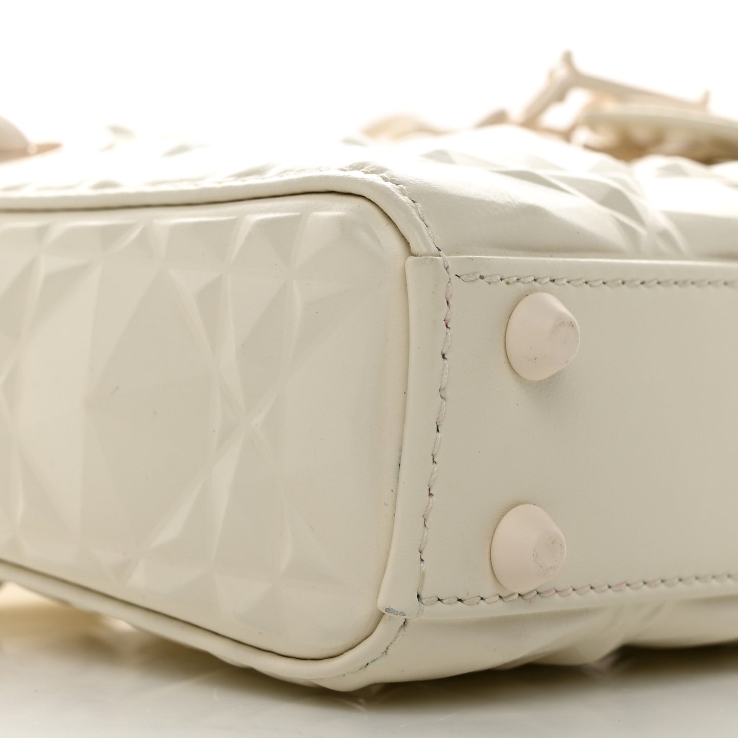 Calfskin Cannage Diamond Micro Lady Dior Latte
