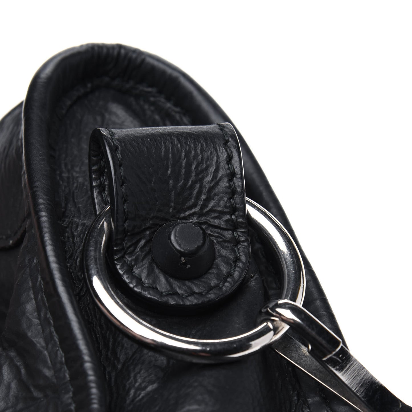 Matte Goatskin Rubber Covered Classic Hardware Mini City Black