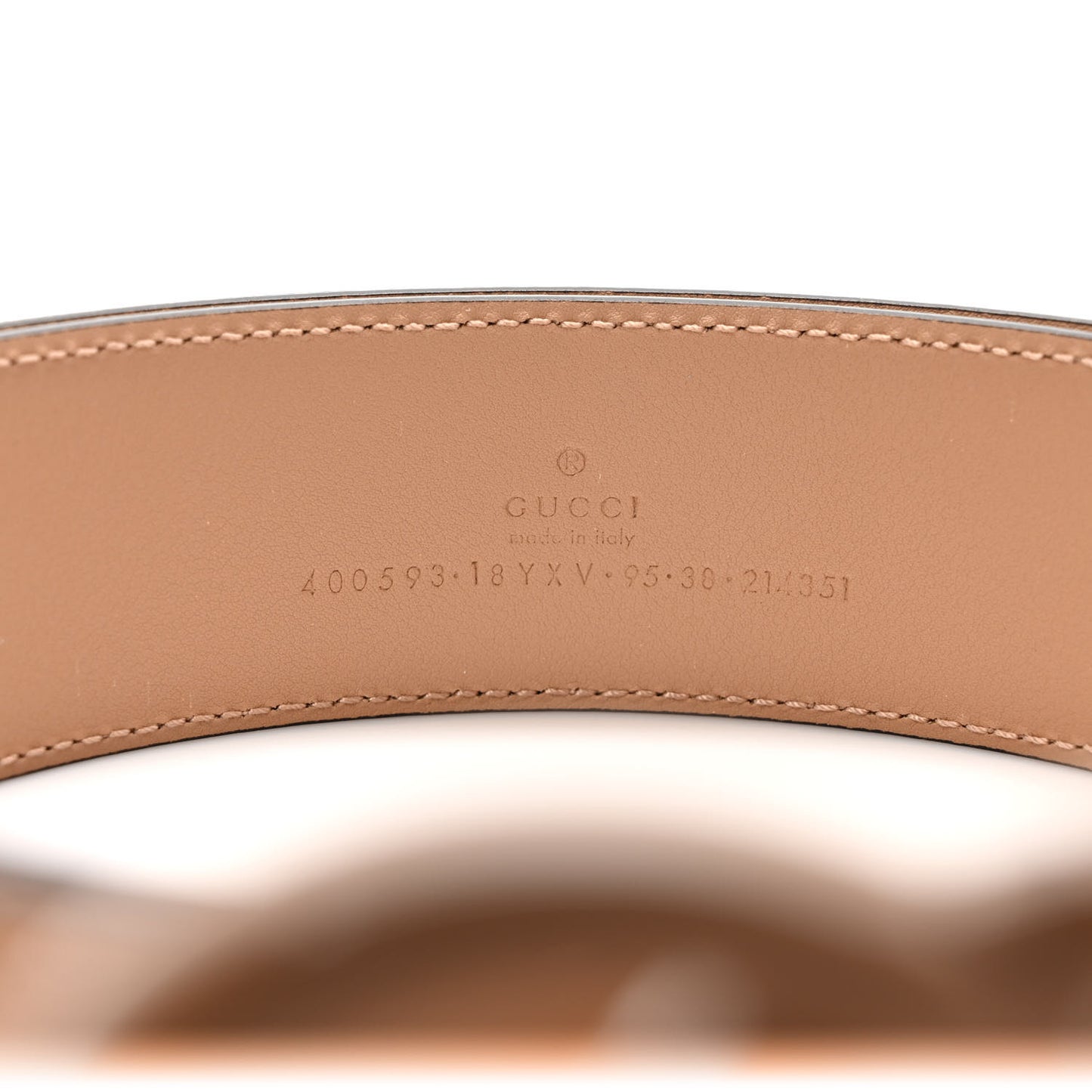Azalea Calfskin Enamel Monochrome Double G 40mm Belt 95 38 Camelia