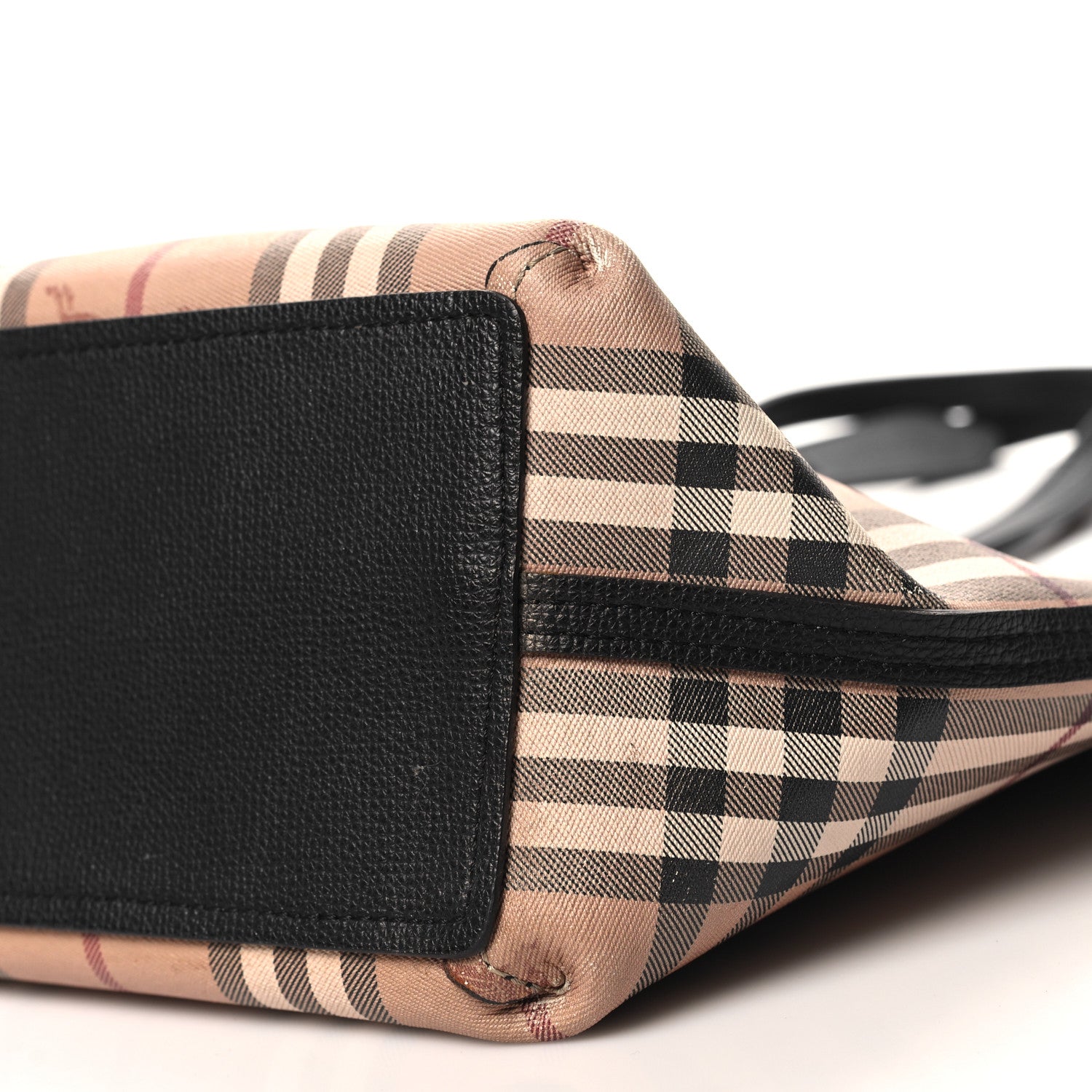 Burberry Grainy Calfskin Haymarket Check Medium Reversible Tote Black 12 of 17