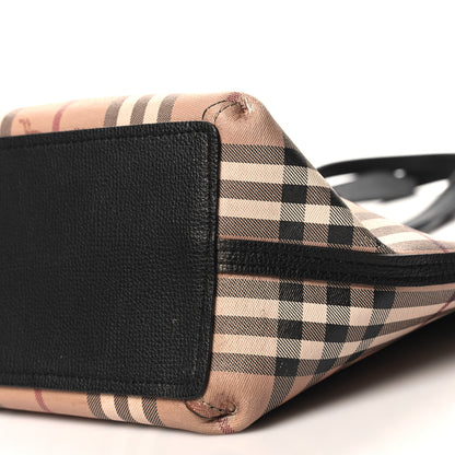 Burberry Grainy Calfskin Haymarket Check Medium Reversible Tote Black 12 of 17