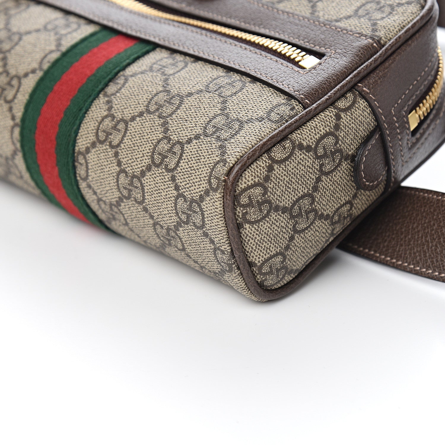 Gucci GG Supreme Monogram Web Small Ophidia Belt Bag 85 34 Dark Brown 8 of 9