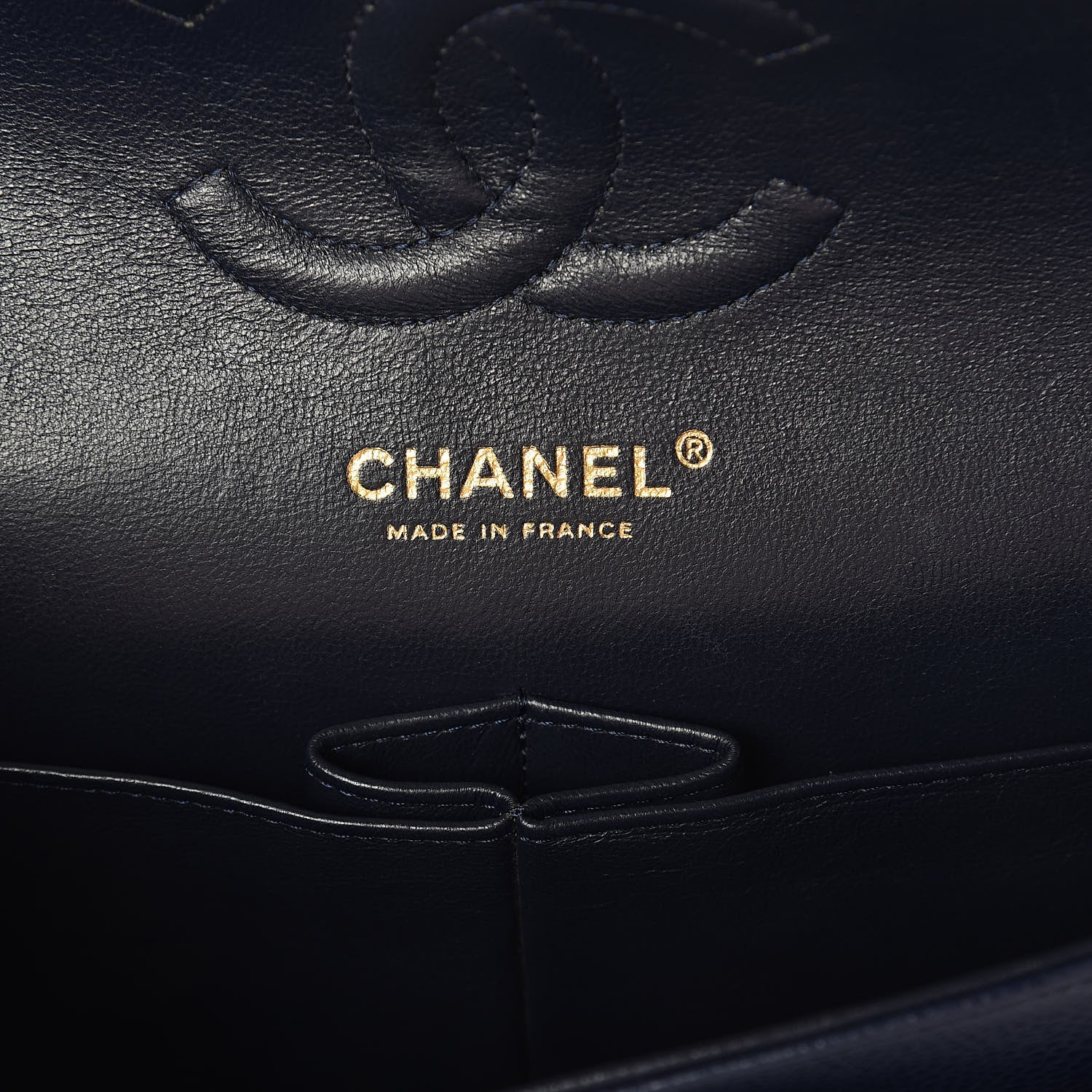 Chanel Caviar Quilted Medium Double Flap Dark Blue 6 of 10