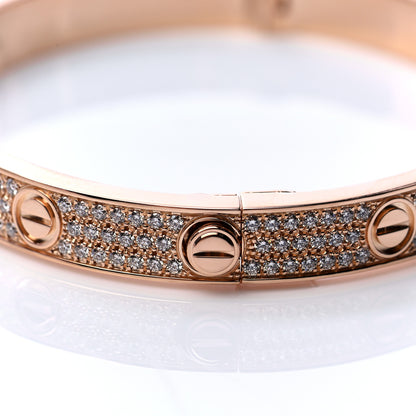Cartier 18K Pink Gold Diamond LOVE Paved Bracelet 18 8 of 9