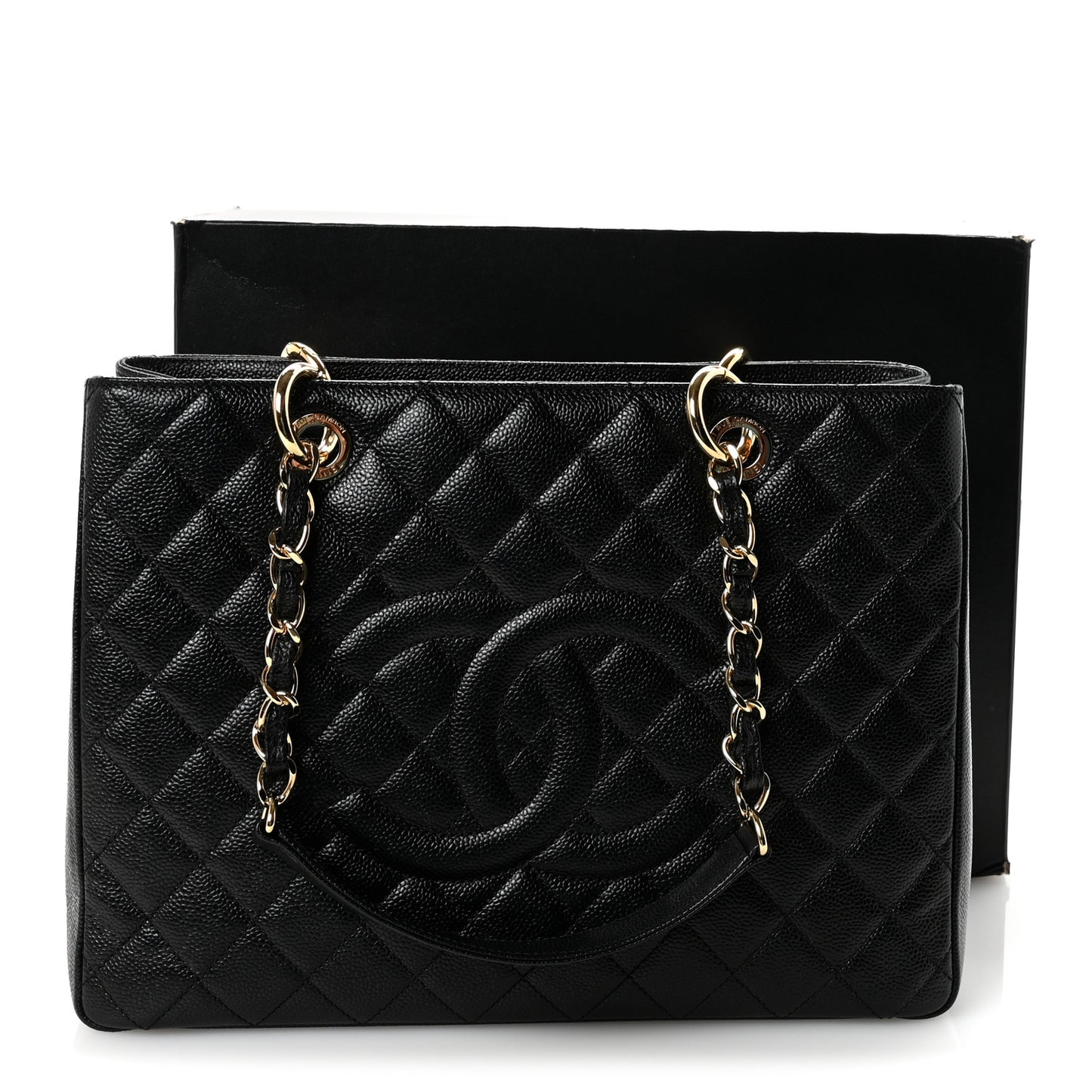 Caviar Quilted Grand Shopping Tote GST Black