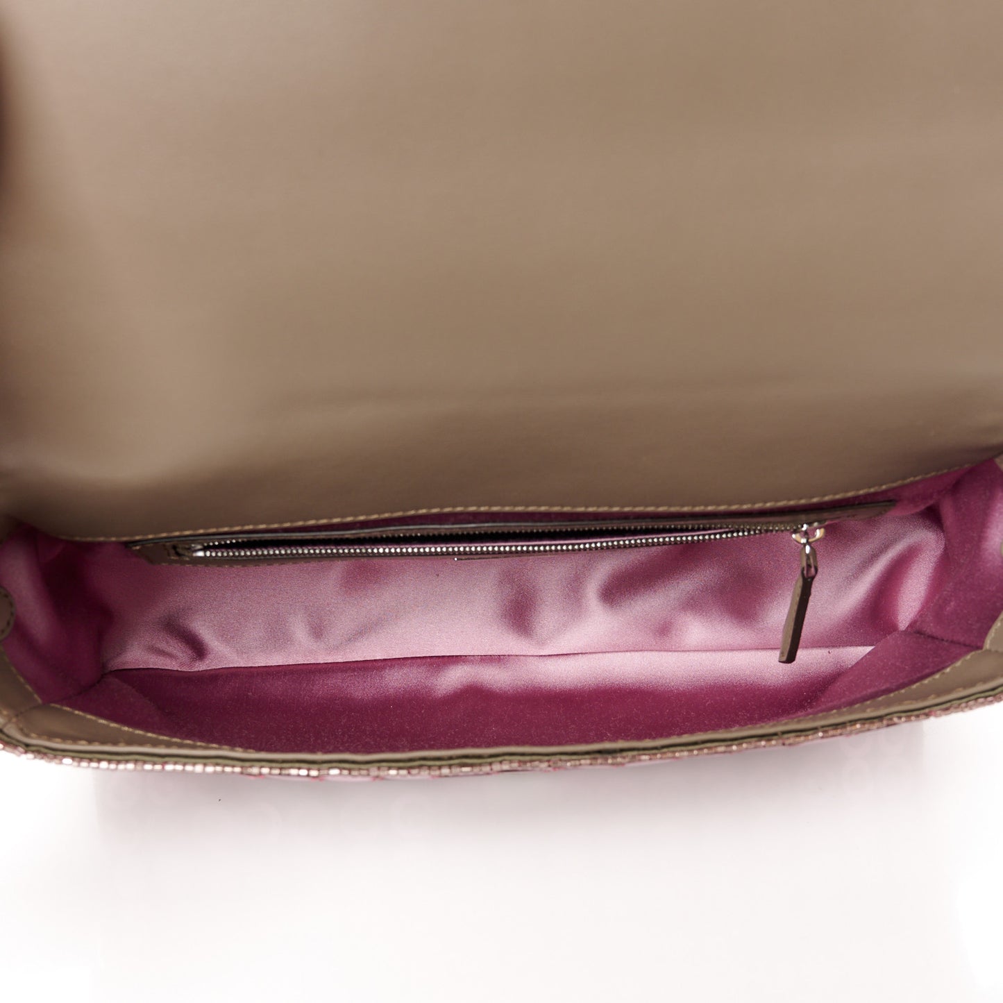 Ricamo Sequin Paillettes Strass Vitello Grace Baguette Rosa Tartufo