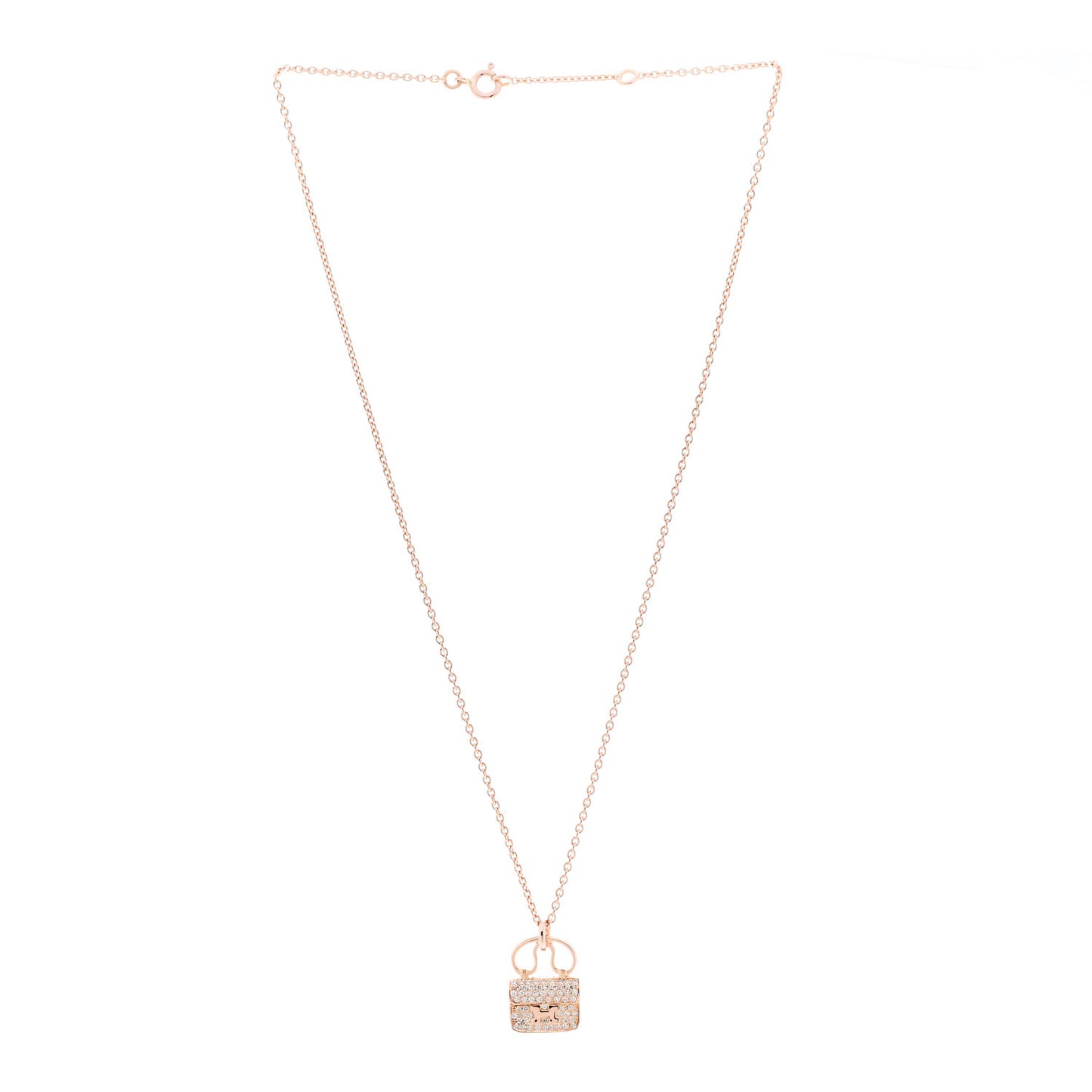 18K Rose Gold Diamond Constance Amulette Pendant Necklace