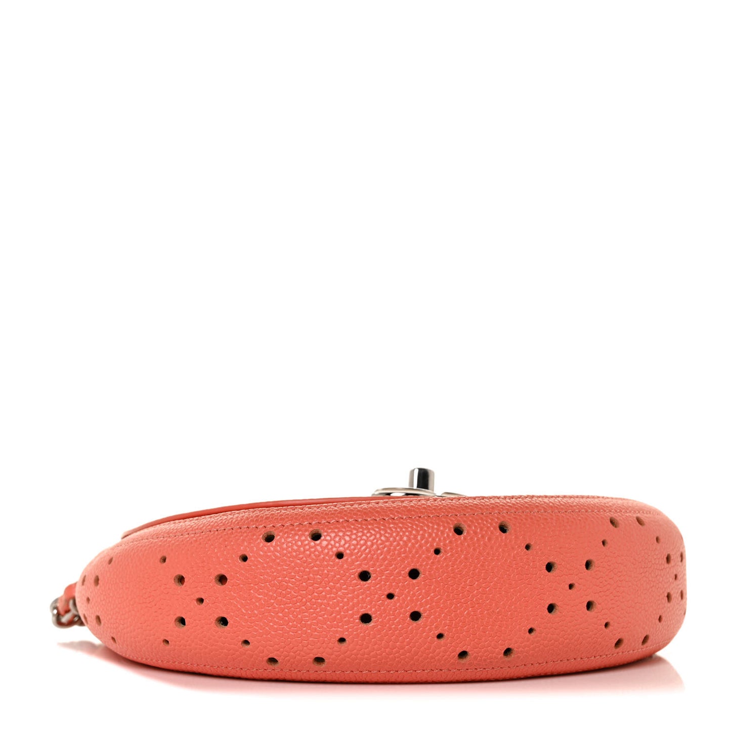 Caviar Perforated Messenger Bag Coral