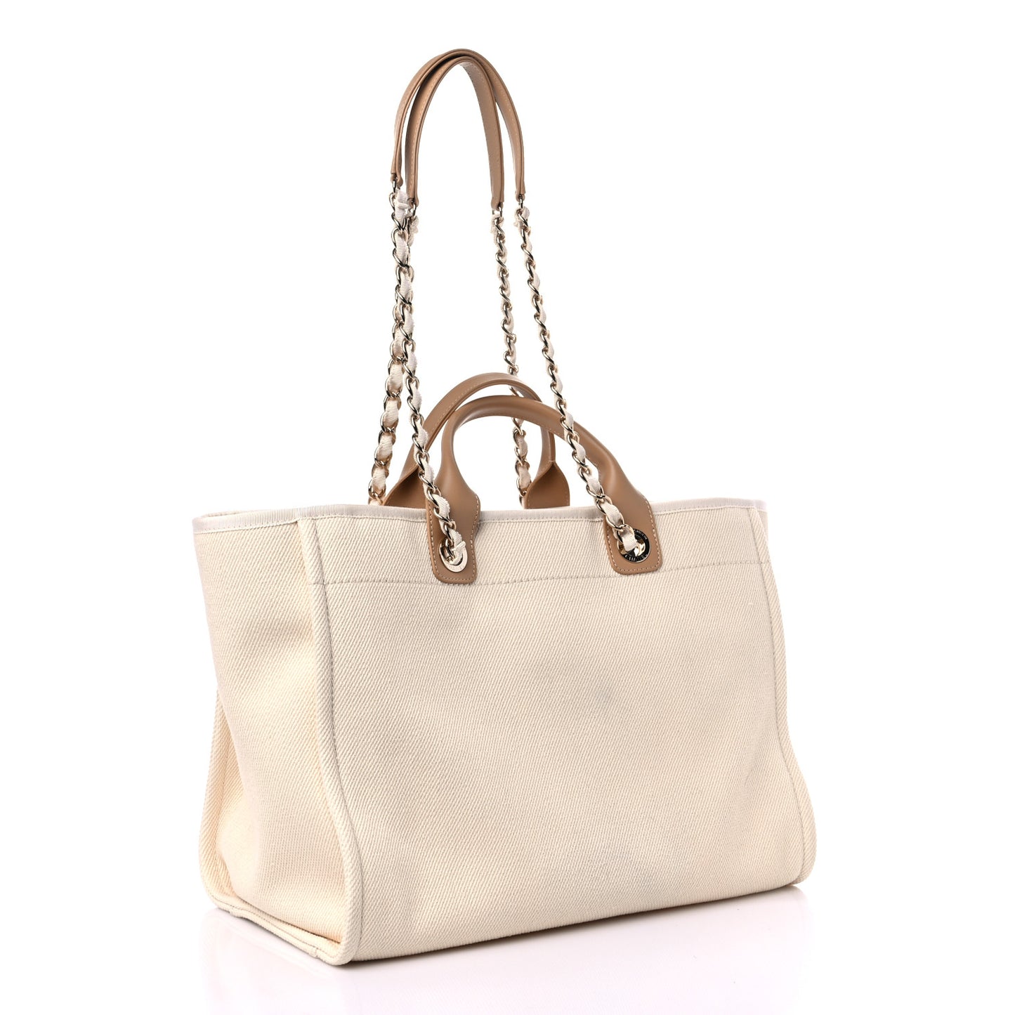 Canvas Pearl Medium Deauville Tote Ecru Beige