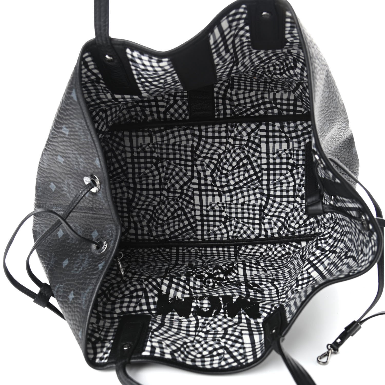 MCM Visetos Large Liz Reversible Shopper Tote Black 4 of 8