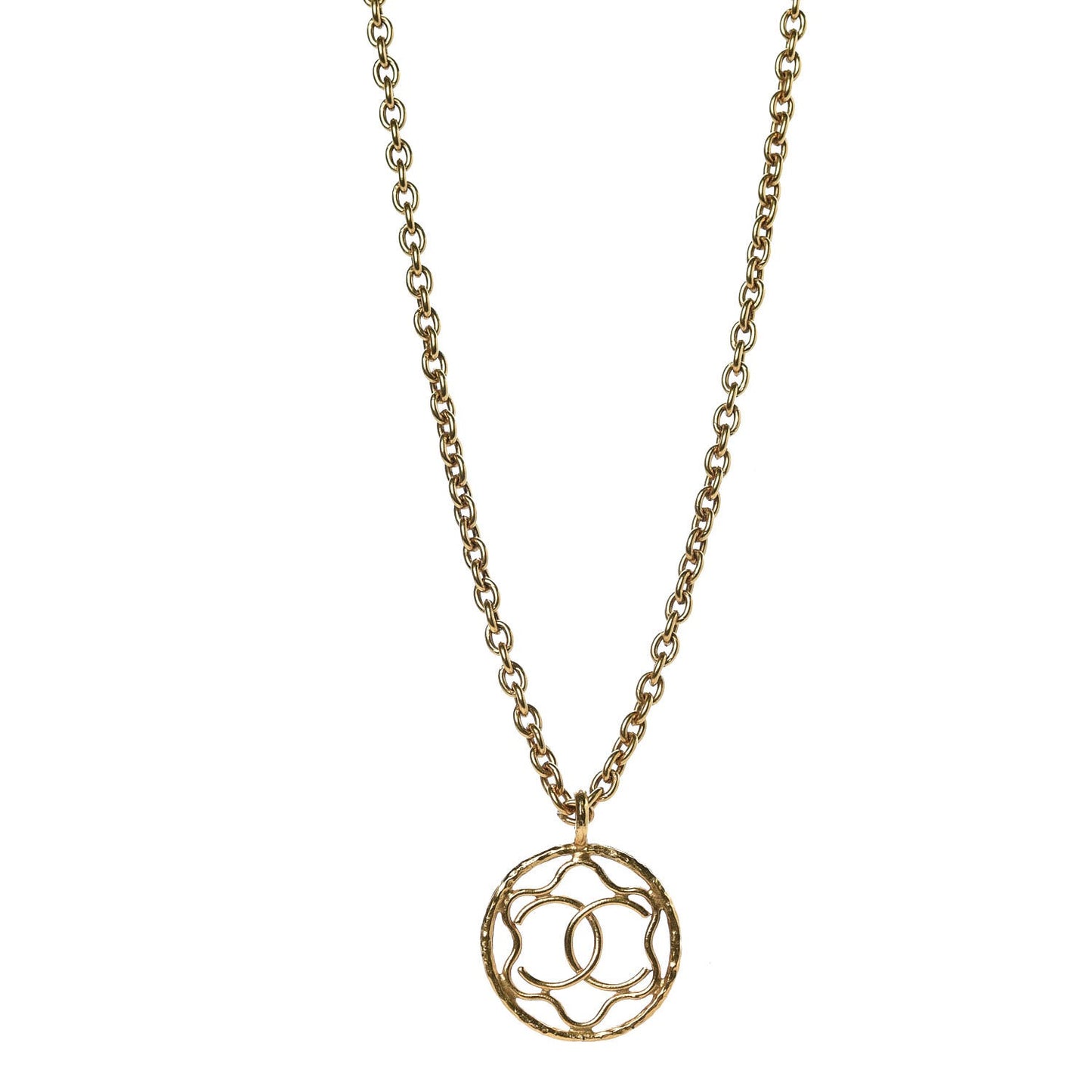 Large CC Pendant Necklace Gold