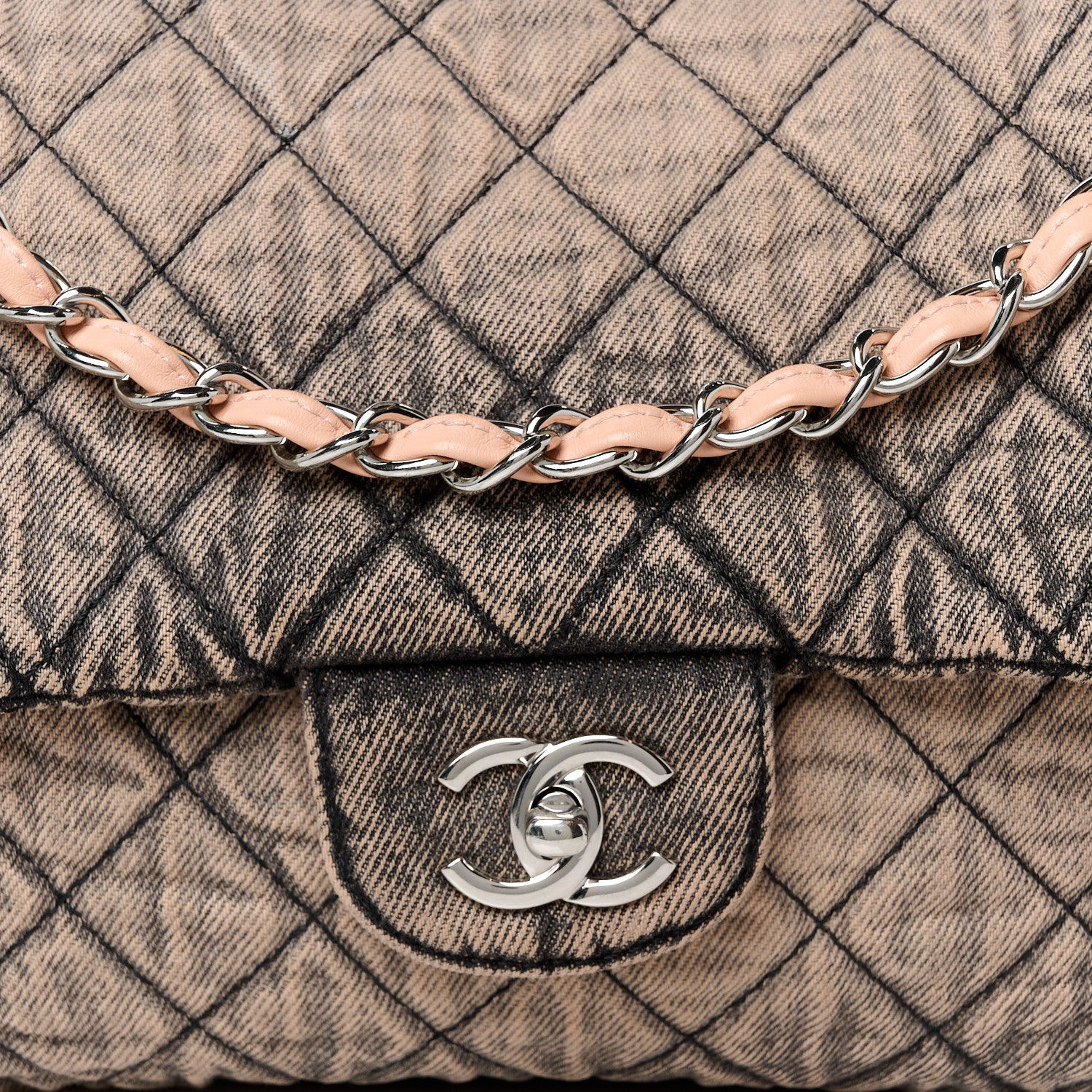 Chanel Denim Quilted Denimpression Flap Rose Clair 9 of 11
