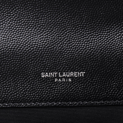 Saint Laurent Grain De Poudre Textured Mixed Matelasse Triquilt Medium Monogram Satchel Black 6 of 16