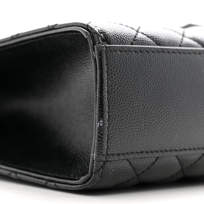 Saint Laurent Grain De Poudre Textured Mixed Matelasse Large Triquilt Monogram Monochrome Satchel Black 8 of 11