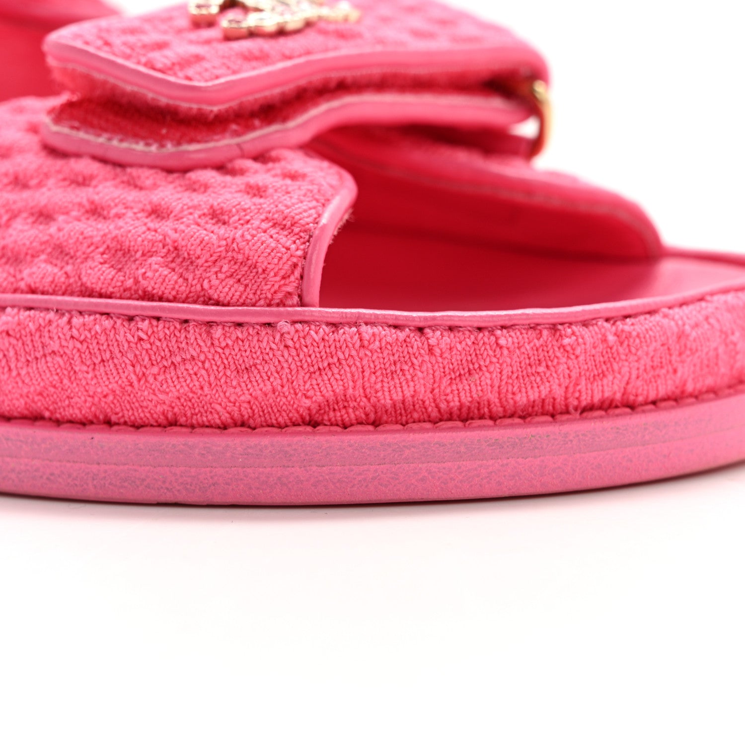 Chanel Knit Fabric Velcro Dad Sandals 39 Pink 11 of 11