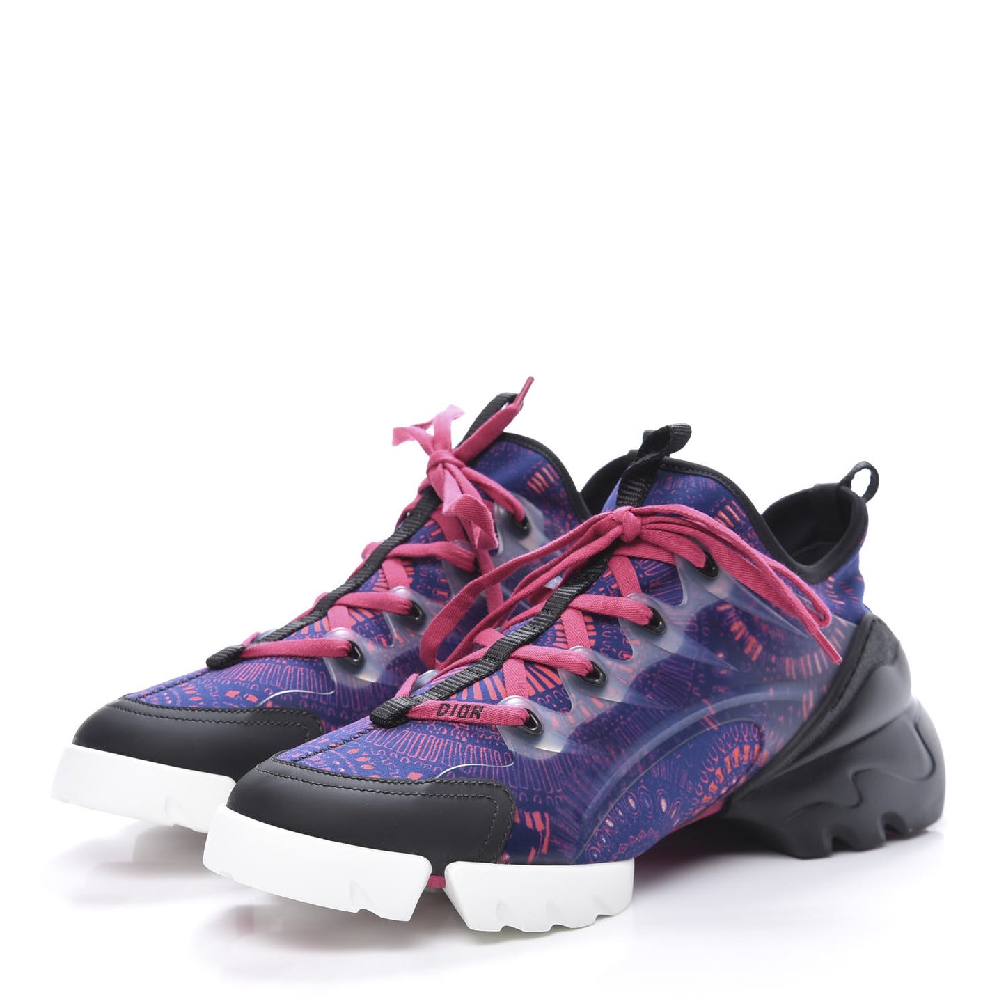 Technical Fabric Rubber Womens Fireworks D-Connect Sneakers 40 Deep Blue Pink