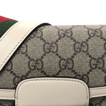 Gucci GG Supreme Monogram Web Mini Horsebit 1955 Shoulder Bag Beige Mystic White 8 of 11