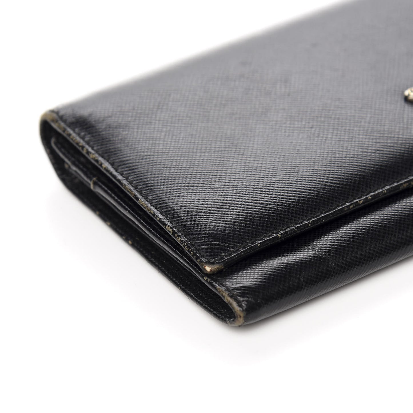 Saffiano Continental Flap Wallet Black