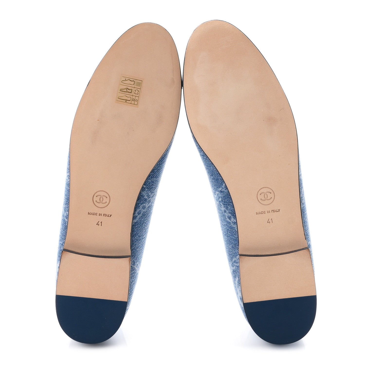 Chanel Denim Printed Cap Toe Ballerina Flats 41 Blue 6 of 10