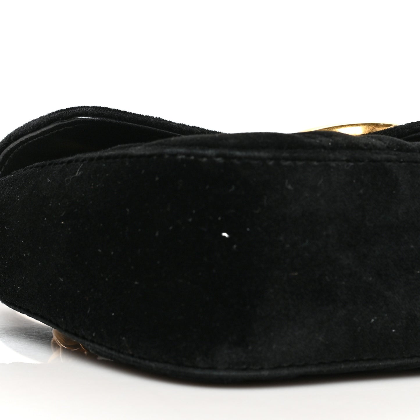 Velvet Matelasse Mini GG Marmont Shoulder Bag Black