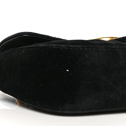 Gucci Velvet Matelasse Mini GG Marmont Shoulder Bag Black 10 of 11