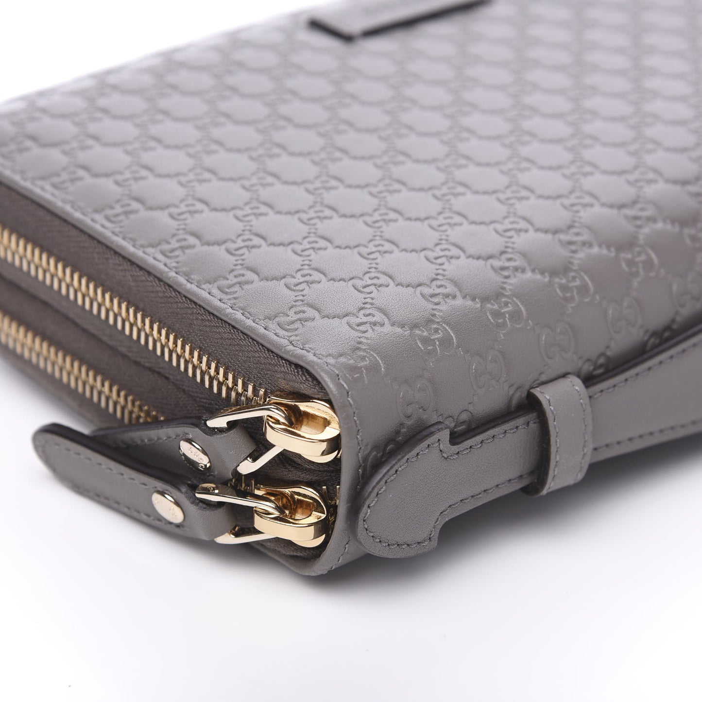 Soft Microguccissima Zip Around Top Handle Travel Wallet Loess