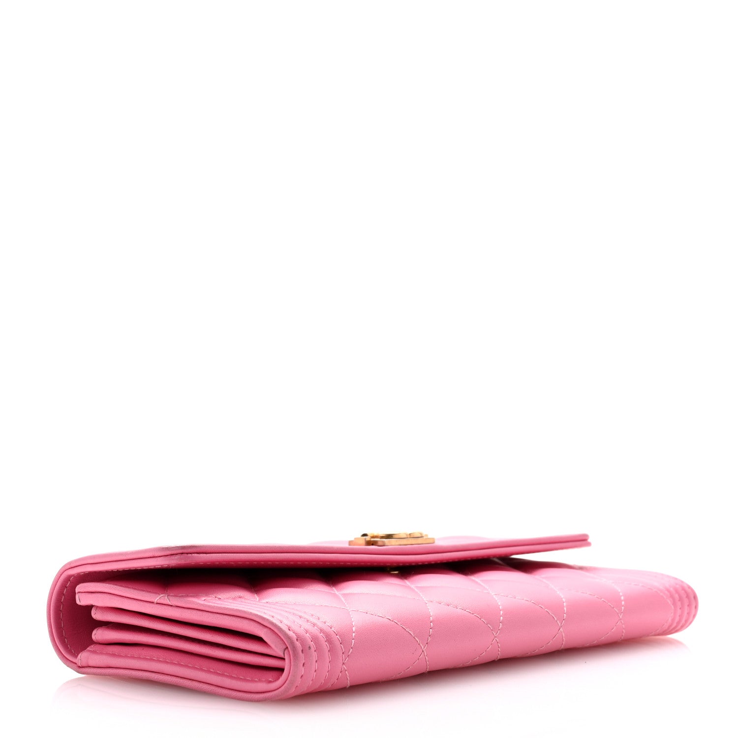 Chanel Lambskin Quilted Large Boy Gusset Flap Wallet Pink 4 of 10