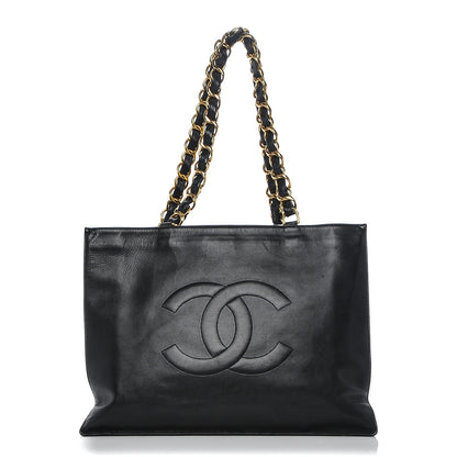 Chanel Lambskin CC Tote Black 1 of 9