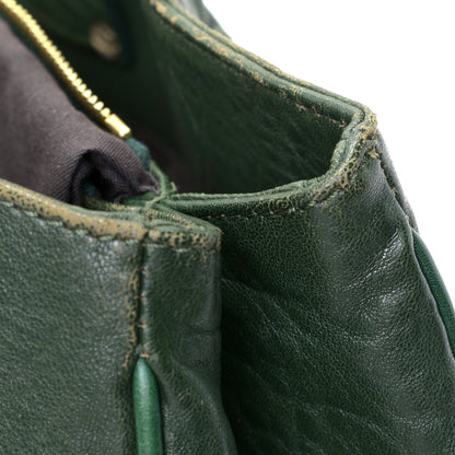 Fendi Crinkled Lambskin Mia Tote Verde Inglese 11 of 11