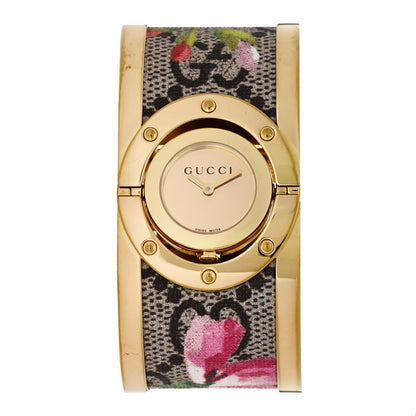 Gucci Stainless Steel Canvas 33mm Twirl GG Supreme Blooms Quartz Watch 1 of 5