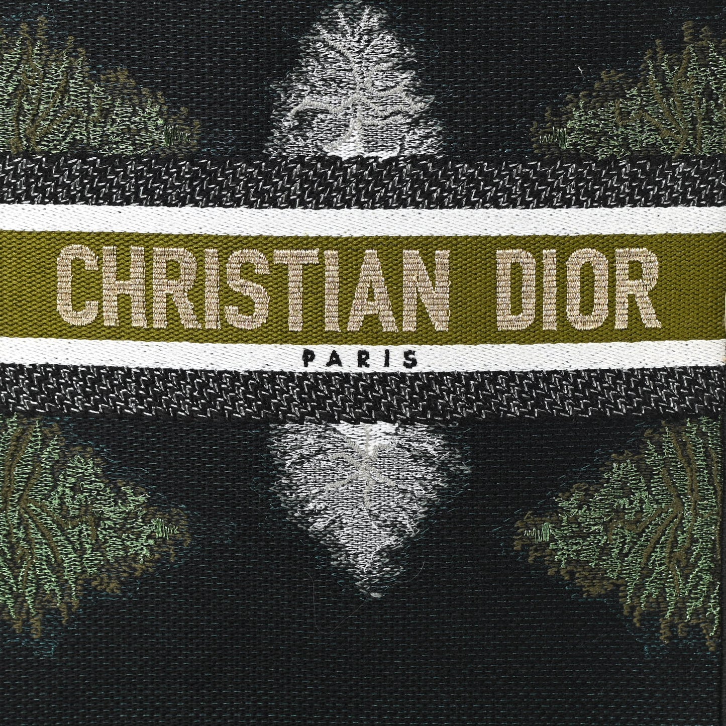 Canvas Tie And Dior Vertical Book Tote Green Multicolor