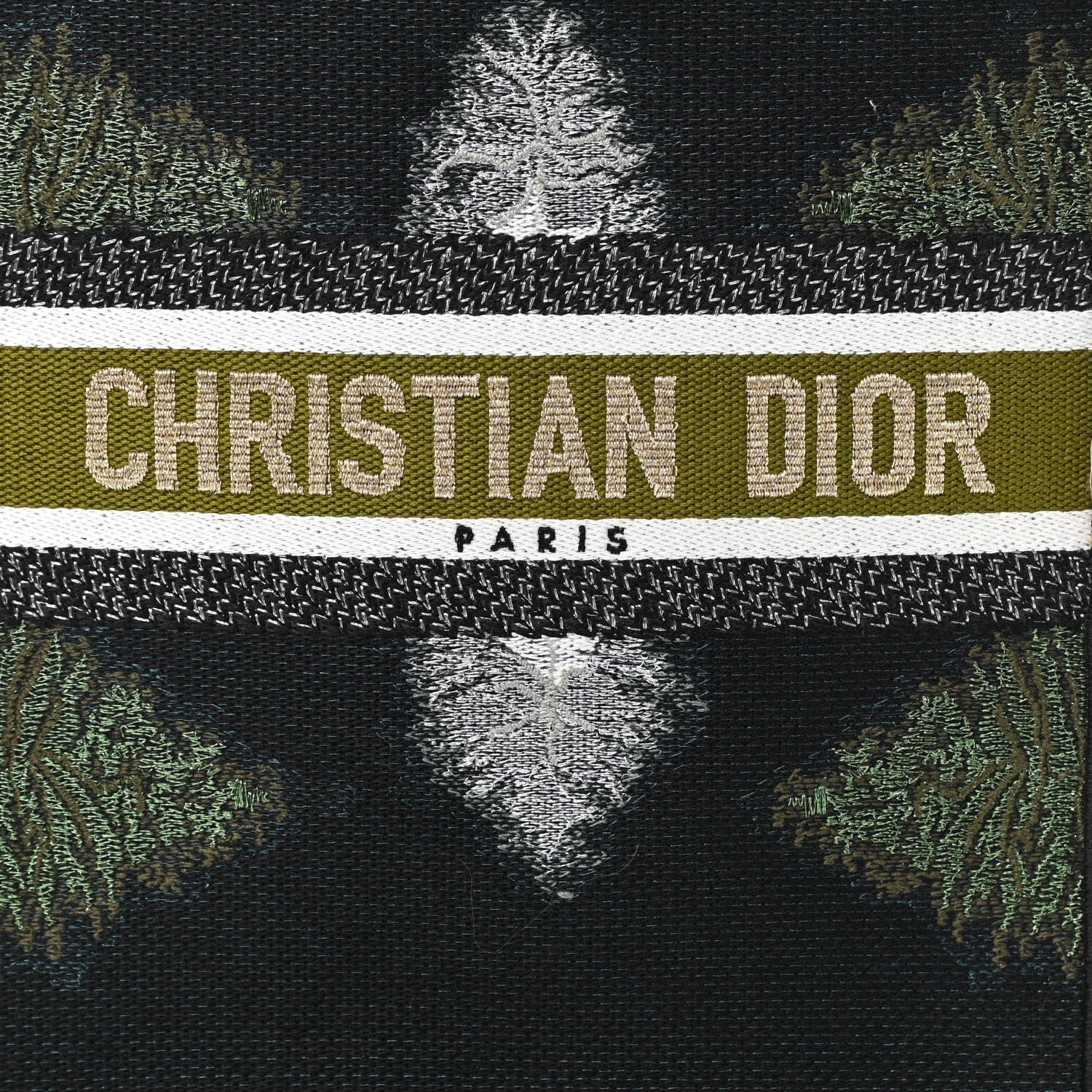 Christian Dior Canvas Tie And Dior Vertical Book Tote Green Multicolor 8 of 11