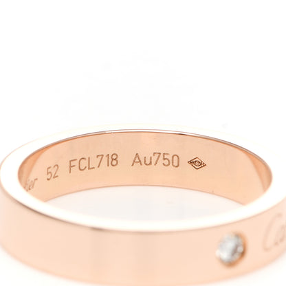 Cartier 18K Pink Gold Diamond 4mm C De Cartier Wedding Band Ring 52 6 5 of 6