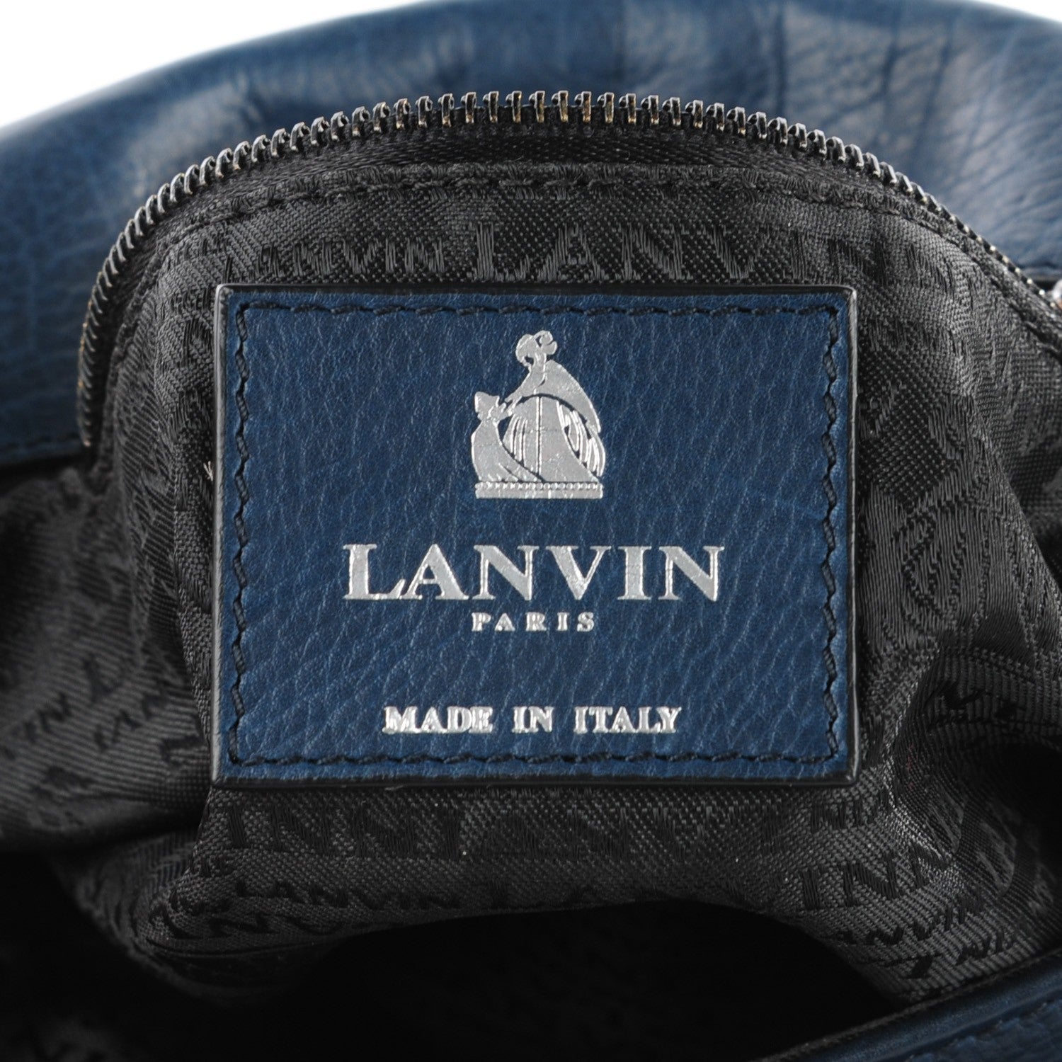 Lanvin Natural Calfskin Medium Happy Navy 6 of 8