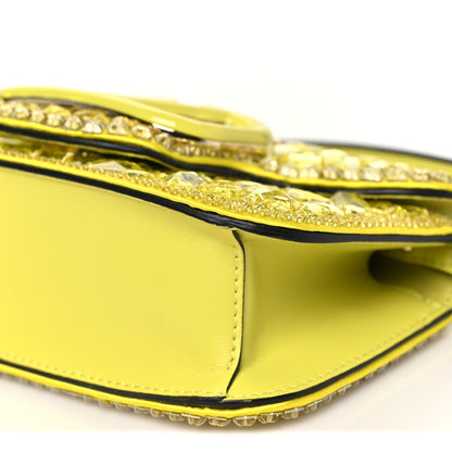 Valentino Garavani Crystal Nappa Enamel Vlogo Small Loco Shoulder Bag Lemon Cedar 9 of 10