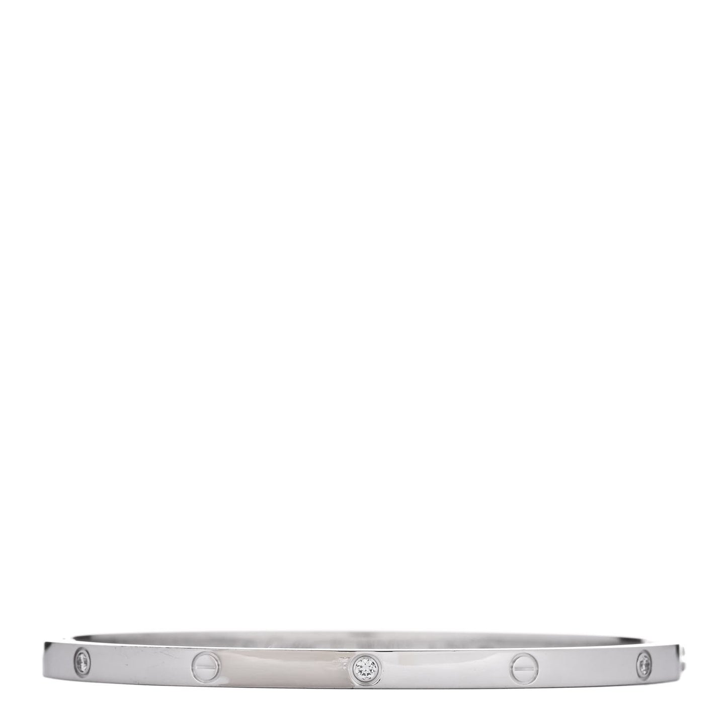 18K White Gold 6 Diamond Small LOVE Bracelet 17
