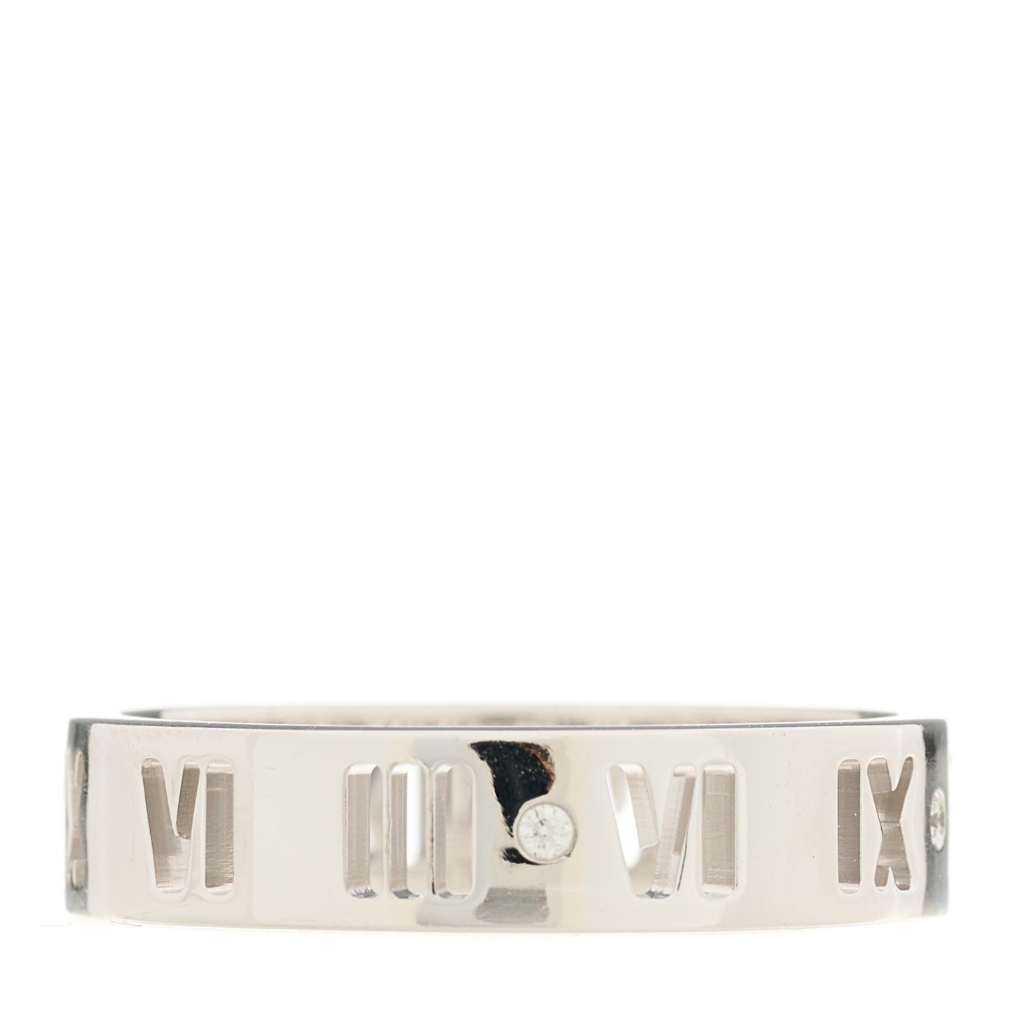 18K White Gold Diamond Atlas Pierced Ring 60 9