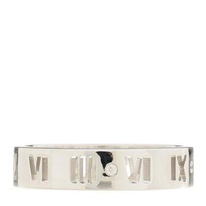 Tiffany 18K White Gold Diamond Atlas Pierced Ring 60 9 3 of 5