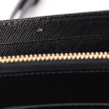 Prada Saffiano Metal Flap Wallet With Strap Black 8 of 11