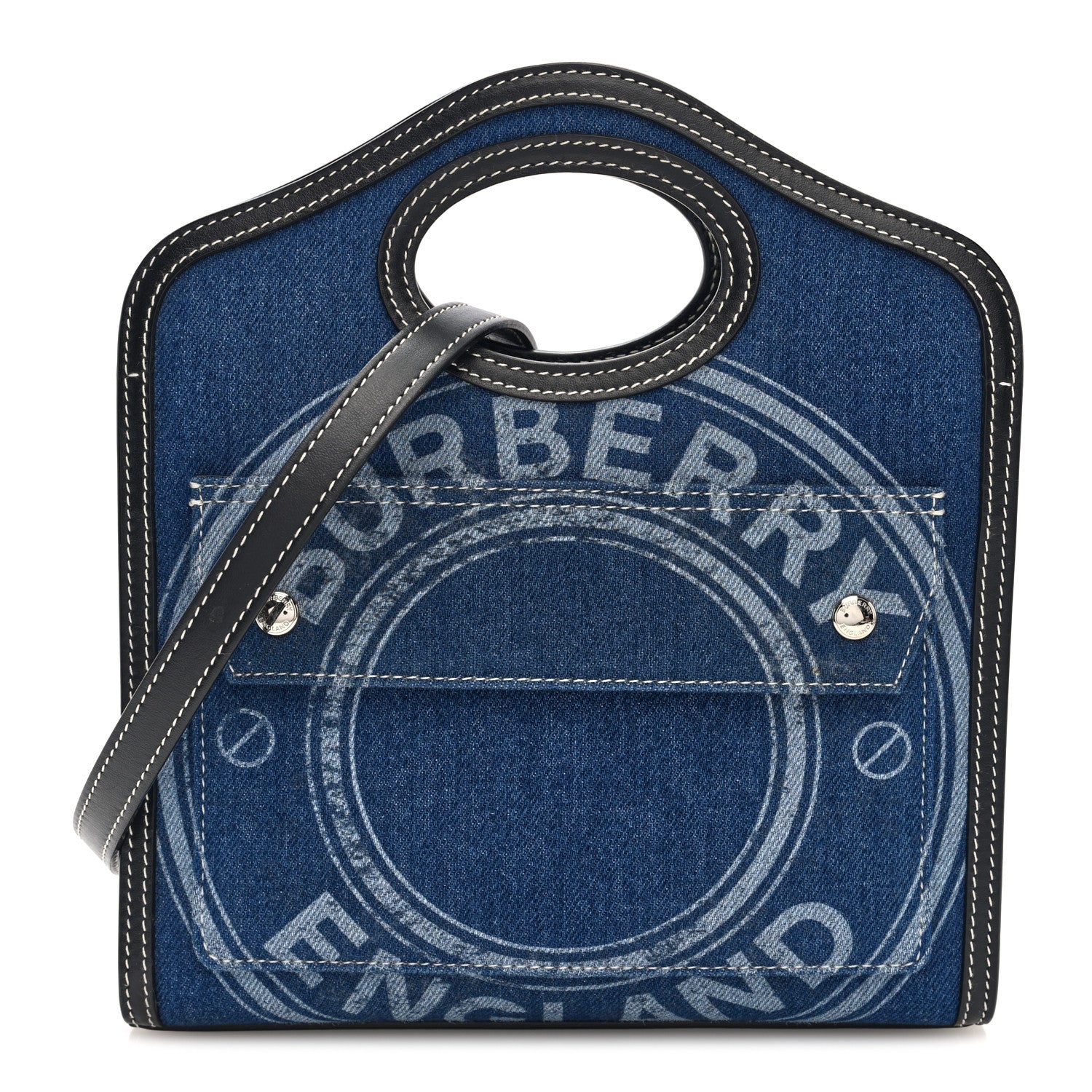 Burberry Denim Smooth Calfskin Mini Pocket Bag Blue 1 of 9