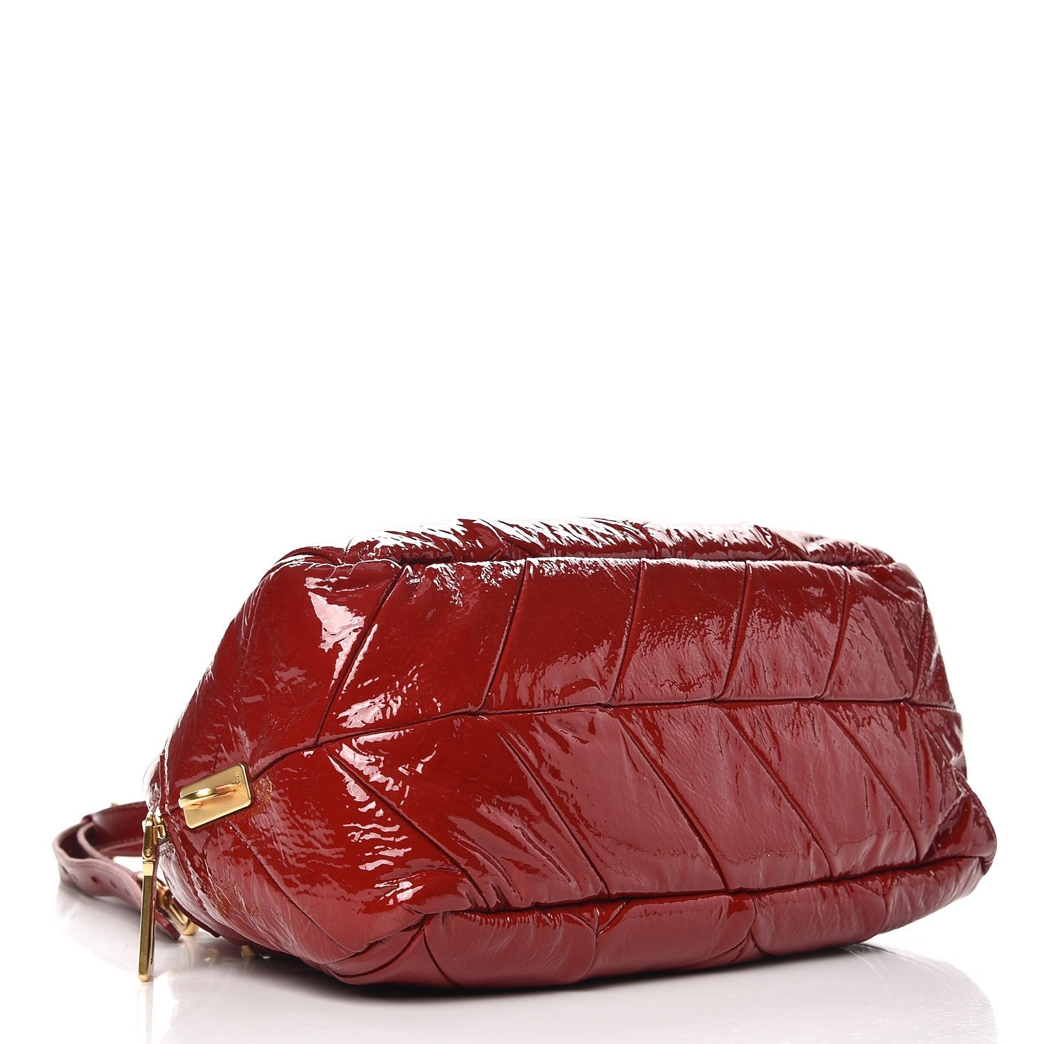 Prada Vernice Chevron Dome Satchel Rubino 5 of 9