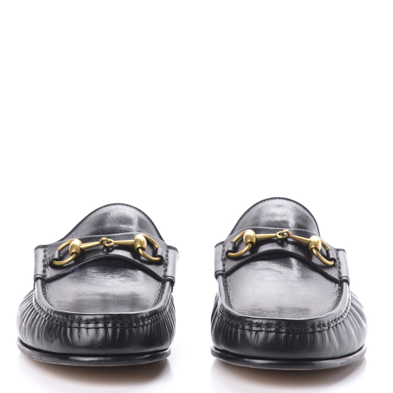 Gucci Goatskin Mens Horsebit Slippers 10.5 Black 2 of 10