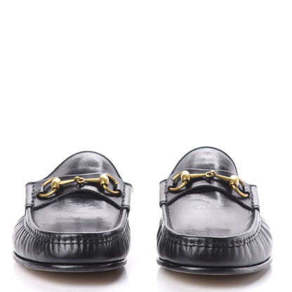 Gucci Goatskin Mens Horsebit Slippers 10.5 Black 2 of 10