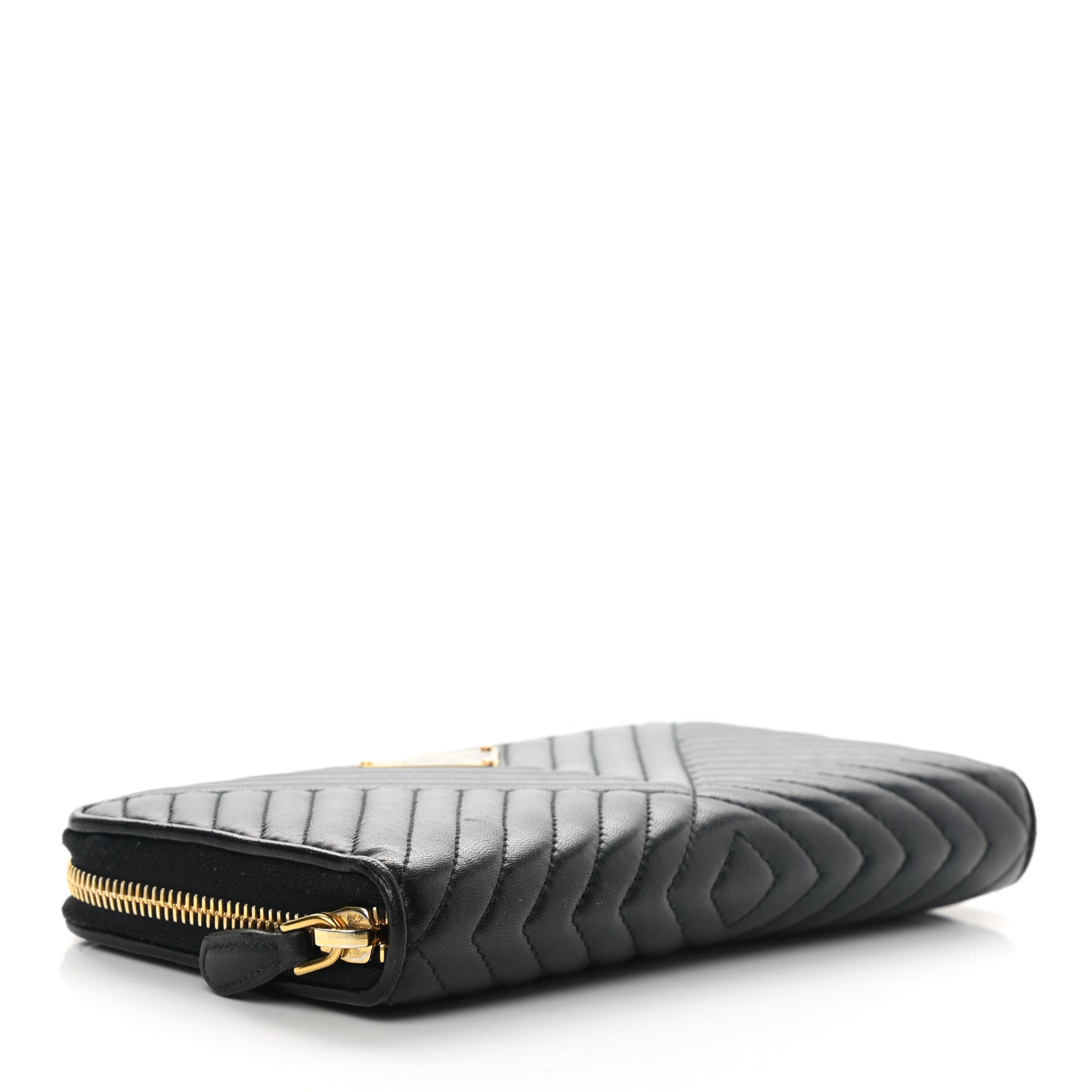 Nappa Impunture Zip Around Wallet Black