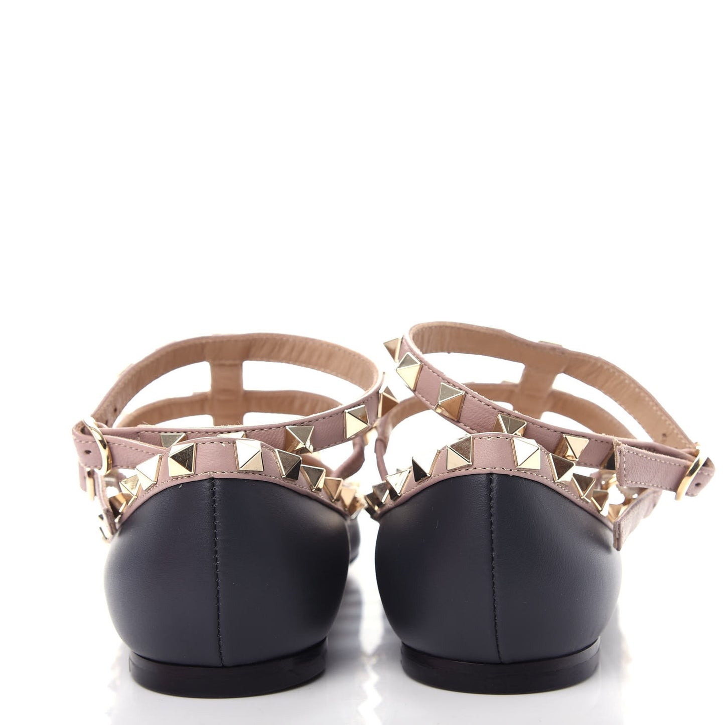 Nappa Rockstud Cage Ballerina Flats 35 Black Poudre
