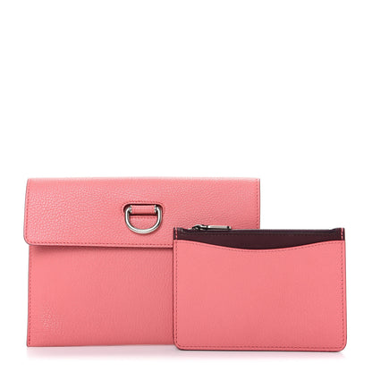 Burberry Goatskin Pendleton D-Ring Clutch Bright Coral Pink 3 of 7