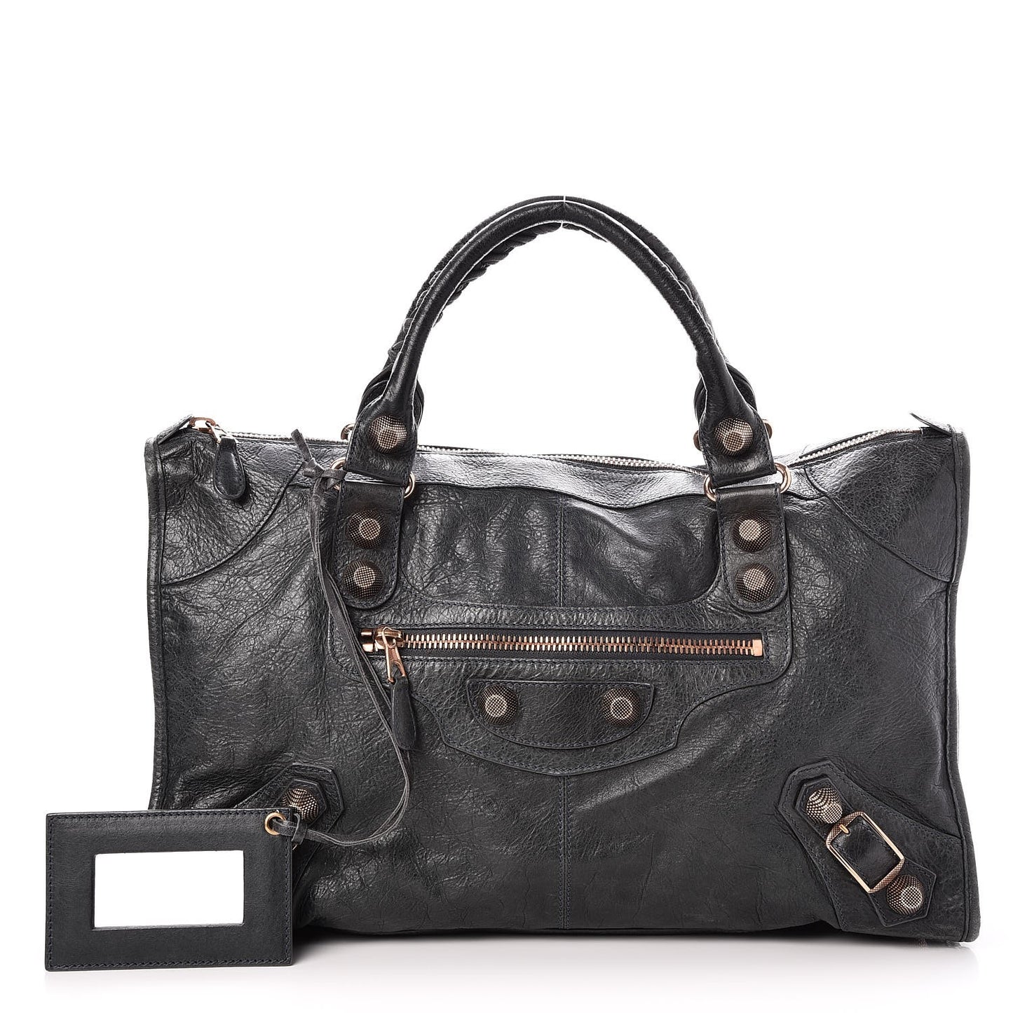 Agneau Giant 21 Rose Gold Hardware Work Anthracite