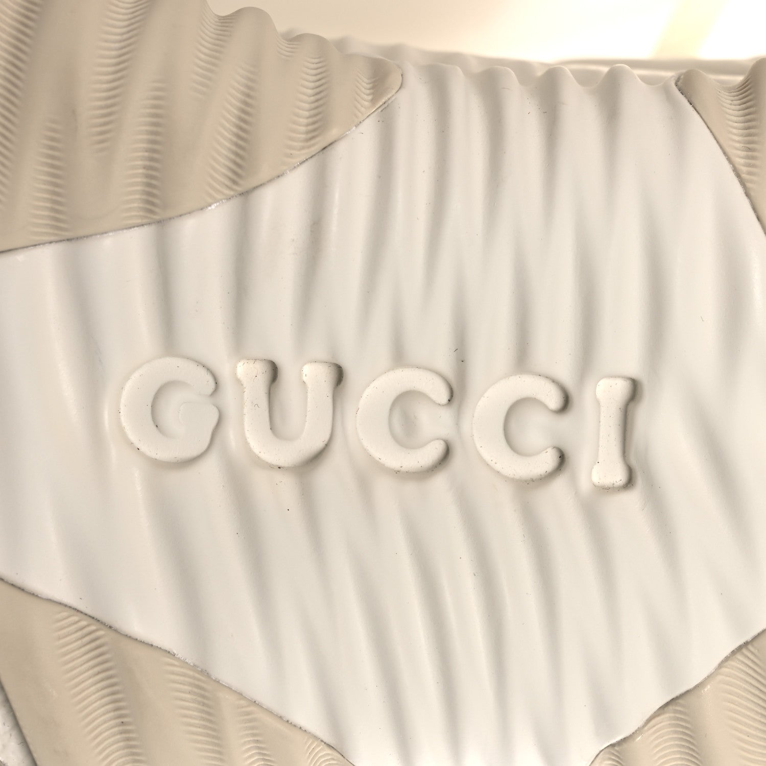 Gucci New Nappa Sombre Interlocking G Ripple Mens Platform Sneakers 9.5 Off White 8 of 12